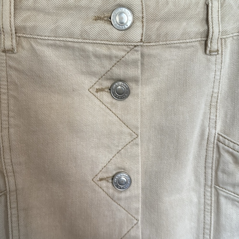 Isabel Marant Etoile Button-Front Beige Denim Ski… - image 4